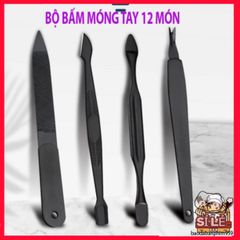 Bộ cắt móng tay 12 món cao cấp, dụng cụ làm đẹp chất liệu thép bền, sang trọng trong hộp da - Chăm sóc móng hoàn hảo tại nhà