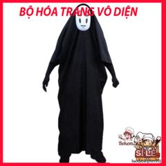 Bộ Trang Phục Cosplay Vô Diện Spirited Away - 3 Món Áo Quần, Mặt Nạ, Găng Tay Cho Dịp Hóa Trang & Lễ Hội