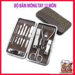 Bộ Dụng Cụ Làm Móng Tay Cao Cấp 12 Món - Kềm, Kéo, Nhíp, Cắt Lông Mũi, Dũa, Cây Nặn Mụn - Chăm Sóc Sắc Đẹp Tại Nhà
