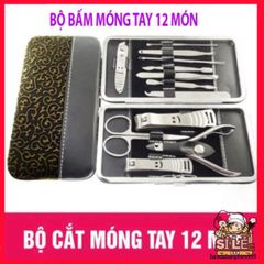 Bộ Dụng Cụ Làm Móng Tay Cao Cấp 12 Món - Kềm, Kéo, Nhíp, Cắt Lông Mũi, Dũa, Cây Nặn Mụn - Chăm Sóc Sắc Đẹp Tại Nhà