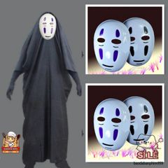Bộ Trang Phục Vô Diện Spirited Away - Áo Khoác Đen, Mặt Nạ & Găng Tay, Trang Phục Hóa Trang Cho Trẻ Em và Người Lớn