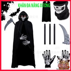 Khẩu Trang Xương Ma Đầu Lâu và Khăn Đa Chức Năng 50cm - Phụ Kiện Thời Trang Độc Đáo Cho Hoạt Động Ngoài Trời, Vải Lanh Thoáng Mát