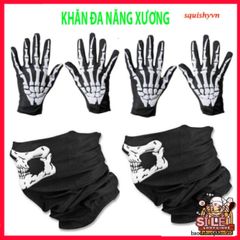 Khẩu Trang Xương Ma Đầu Lâu và Khăn Đa Chức Năng 50cm - Phụ Kiện Thời Trang Độc Đáo Cho Hoạt Động Ngoài Trời, Vải Lanh Thoáng Mát