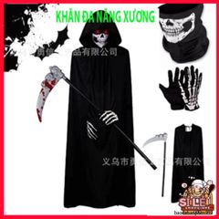 Khẩu Trang Xương Ma Đầu Lâu và Khăn Đa Chức Năng 50cm - Phụ Kiện Thời Trang Độc Đáo Cho Hoạt Động Ngoài Trời, Vải Lanh Thoáng Mát