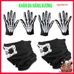 Khẩu Trang Xương Ma Đầu Lâu và Khăn Đa Chức Năng 50cm - Phụ Kiện Thời Trang Độc Đáo Cho Hoạt Động Ngoài Trời, Vải Lanh Thoáng Mát