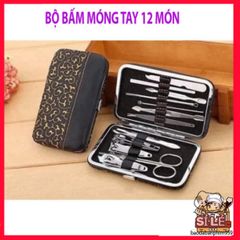 Bộ Bấm Móng Tay 12 Món Aulyshop - Dụng Cụ Chăm Sóc Móng Hoàn Hảo, Bao Gồm Kéo Cắt Lông Mũi, Kìm Cắt Da, Máy Nặn Mụn