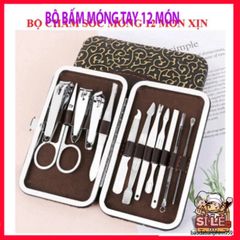 Bộ Bấm Móng Tay 12 Món Aulyshop - Dụng Cụ Chăm Sóc Móng Hoàn Hảo, Bao Gồm Kéo Cắt Lông Mũi, Kìm Cắt Da, Máy Nặn Mụn