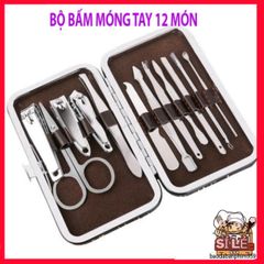 Bộ Dụng Cụ Chăm Sóc Móng Tay & Da 12 Món Inox Xi Cao Cấp - Hộp Da Sang Trọng, Tiện Lợi Cho Phái Nữ Mọi Lúc Mọi Nơi
