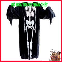Bộ Trang Phục Thần Chết Halloween - Áo Xương Kèm Mặt Nạ Scream - Hóa Trang Ma Quái Cho Tiệc Halloween