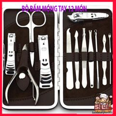 Bộ Dụng Cụ Chăm Sóc Móng Tay 12 Món Đa Năng Bằng Inox Cao Cấp - Bộ Cắt Móng Sang Trọng Tiện Lợi Tại Nhà