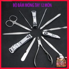 Bộ Dụng Cụ Chăm Sóc Móng Tay 12 Món Đa Năng Bằng Inox Cao Cấp - Bộ Cắt Móng Sang Trọng Tiện Lợi Tại Nhà