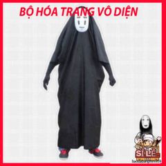 Bộ Đồ Cosplay Vô Diện Halloween - Áo Choàng, Mặt Nạ và Găng Tay Đen Độc Đáo Từ Spirited Away cho Tín Đồ Nghệ Thuật