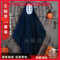 Bộ Đồ Cosplay Vô Diện Halloween - Áo Choàng, Mặt Nạ và Găng Tay Đen Độc Đáo Từ Spirited Away cho Tín Đồ Nghệ Thuật