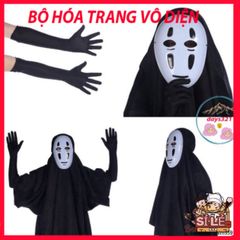 Bộ Đồ Cosplay Vô Diện Halloween - Áo Choàng, Mặt Nạ và Găng Tay Đen Độc Đáo Từ Spirited Away cho Tín Đồ Nghệ Thuật