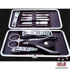 Bộ Dụng Cụ Chăm Sóc Móng Tay 12 Món - Kềm Cắt Móng, Nhíp, Kéo Tỉa Lông Mày, Dụng Cụ Làm Đẹp Tại Nhà, Quà Tặng Ý Nghĩa