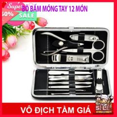 Bộ Dụng Cụ Chăm Sóc Móng Tay 12 Món - Kềm Cắt Móng, Nhíp, Kéo Tỉa Lông Mày, Dụng Cụ Làm Đẹp Tại Nhà, Quà Tặng Ý Nghĩa