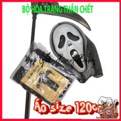 Bộ Trang Phục Thần Chết Halloween - Áo Choàng, Mặt Nạ & Lưỡi Hái Đầy Ma Quái - Phù Hợp Cho Tiệc Tùng, Đồ Hóa Trang Cho Bé & Người Lớn