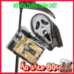 Bộ Trang Phục Thần Chết Halloween - Áo Choàng, Mặt Nạ & Lưỡi Hái Đầy Ma Quái - Phù Hợp Cho Tiệc Tùng, Đồ Hóa Trang Cho Bé & Người Lớn
