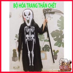 Bộ Trang Phục Thần Chết Halloween - Áo Choàng, Mặt Nạ & Lưỡi Hái Đầy Ma Quái - Phù Hợp Cho Tiệc Tùng, Đồ Hóa Trang Cho Bé & Người Lớn