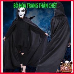 Bộ Trang Phục Hóa Trang Thần Chết Halloween Cho Nam Nữ - Áo Quần Ma Quái Độc Đáo, Chất Liệu Polyester Cao Cấp