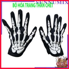 Bộ trang phục Thần Chết Halloween 3 Món - Áo Choàng, Áo Khoác và Găng Tay Xương - Thời Trang Hóa Trang Độc Đáo cho Đêm Ma Quái