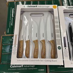 Bộ dao Cuisinart Advantage 11 món cao cấp - Dao phủ ceramic chống dính và thớt nhựa tiện lợi - Dụng cụ bếp an toàn và bền đẹp