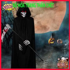 Bộ Hóa Trang Halloween Thần Chết Scream Kèm Áo Choàng, Găng Tay Xương - Trang Phục Ma Quái Tuyệt Đẹp Cho Bữa Tiệc Hóa Trang