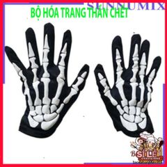 Bộ trang phục Thần Chết Halloween 4 món - Áo choàng, mặt nạ, găng tay xương - Đồ hóa trang độc đáo cho bữa tiệc hóa trang
