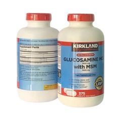 Viên khớp Glucosamine HCl 1500mg với MSM 1500mg Kirkland - Hỗ trợ xương khớp, 375 viên, Mỹ