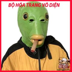 Mặt Nạ Silicone Xanh Lá Hình Đầu Cá - Mặt Nạ Hóa Trang Vui Nhộn Cho Tiệc Halloween, Giáng Sinh, Cosplay, Chất Lượng Cao