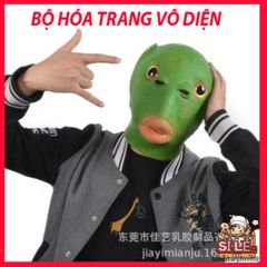 Mặt Nạ Silicone Xanh Lá Hình Đầu Cá - Mặt Nạ Hóa Trang Vui Nhộn Cho Tiệc Halloween, Giáng Sinh, Cosplay, Chất Lượng Cao