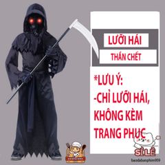 Lưỡi Hái Nhựa Thần Chết - Phụ Kiện Halloween Ma Quái, Trang Trí Tiệc Hóa Trang, Tạo Dáng Ấn Tượng 55cm, 1m, 1m45