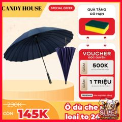 Ô Che Mưa Cao Cấp 24 Nan - Dù Chống Nắng, Chống Mưa Siêu Bền, Vải Chống Thấm, Thiết Kế Thông Minh, Bảo Vệ Da Xuất Sắc