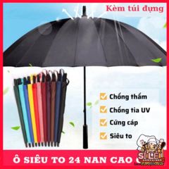 Ô Che Mưa Cao Cấp 24 Nan - Dù Chống Nắng, Chống Mưa Siêu Bền, Vải Chống Thấm, Thiết Kế Thông Minh, Bảo Vệ Da Xuất Sắc