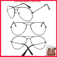 Mắt Kính Ngố Nobita - Kính Tròn Phong Cách Thầy Bói Thời Trang Nam Nữ - Phụ Kiện Kiểu Dáng Hàn Quốc Kèm Kẹp Tóc Xinh Đẹp