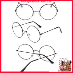 Mắt Kính Ngố Nobita - Kính Tròn Phong Cách Thầy Bói Thời Trang Nam Nữ - Phụ Kiện Kiểu Dáng Hàn Quốc Kèm Kẹp Tóc Xinh Đẹp