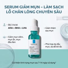 Serum La Roche-Posay Effaclar 30ml - Tinh Chất Giảm Mụn, Mờ Thâm, Thu Nhỏ Lỗ Chân Lông Cho Da Dầu Mụn, Mỹ Phẩm Pháp