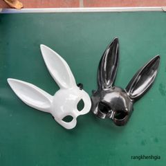 Mặt Nạ Thỏ Bunny Đen Trắng Tai Dài - Phụ Kiện Hóa Trang Halloween Cho Cả Nam Nữ, Độc Đáo, Giao Hàng Nhanh Chóng