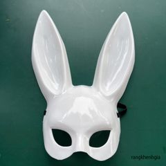 Mặt Nạ Thỏ Bunny Đen Trắng Tai Dài - Phụ Kiện Hóa Trang Halloween Cho Cả Nam Nữ, Độc Đáo, Giao Hàng Nhanh Chóng