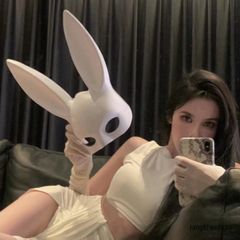 Mặt Nạ Thỏ Bunny Đen Trắng Tai Dài - Phụ Kiện Hóa Trang Halloween Cho Cả Nam Nữ, Độc Đáo, Giao Hàng Nhanh Chóng