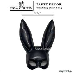 Mặt Nạ Halloween Thỏ Bunny Tai Dài Đen Trắng - Phụ Kiện Hóa Trang Thú Vị Cho Bữa Tiệc và Lễ Hội