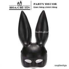 Mặt Nạ Halloween Thỏ Bunny Tai Dài Đen Trắng - Phụ Kiện Hóa Trang Thú Vị Cho Bữa Tiệc và Lễ Hội