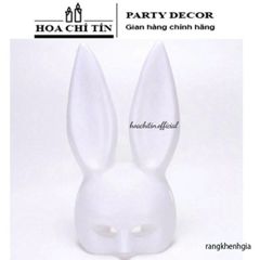 Mặt Nạ Halloween Thỏ Bunny Tai Dài Đen Trắng - Phụ Kiện Hóa Trang Thú Vị Cho Bữa Tiệc và Lễ Hội