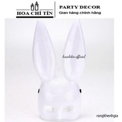 Mặt Nạ Halloween Thỏ Bunny Tai Dài Đen Trắng - Phụ Kiện Hóa Trang Thú Vị Cho Bữa Tiệc và Lễ Hội