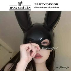 Mặt Nạ Bunny Thỏ Tai Dài Đen Quyến Rũ - Phụ Kiện Hóa Trang Dễ Thương Cho Tiệc Tùng và Lễ Hội