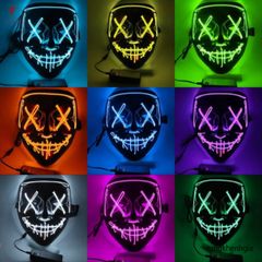 Mặt Nạ Phát Sáng Halloween Hacker LED Nhiều Màu - Đồ Hóa Trang EL Luminous Độc Đáo Cho Tiệc Hóa Trang