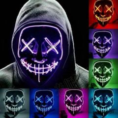 Mặt Nạ Phát Sáng Halloween Hacker LED Nhiều Màu - Đồ Hóa Trang EL Luminous Độc Đáo Cho Tiệc Hóa Trang