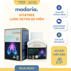 Viên Uống Hỗ Trợ Thải Độc Phổi Vitatree Lung Detox 60 viên - Sản phẩm Từ Úc Giúp Chăm Sóc Hệ Hô Hấp và Thanh Lọc Cơ Thể