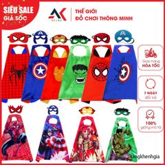 Áo Choàng Siêu Nhân 3D Full HD Kèm Mặt Nạ – Trang Phục Halloween Cho Trẻ Em, Cosplay Nhân Vật Siêu Anh Hùng Nổi Tiếng