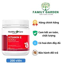 Vitamin E Healthy Care 500IU - Viên Uống Bổ Sung Chống Oxy Hóa, Hỗ Trợ Tim Mạch, Làm Đẹp Da, Chăm Sóc Tóc - Hàng Úc 200 Viên